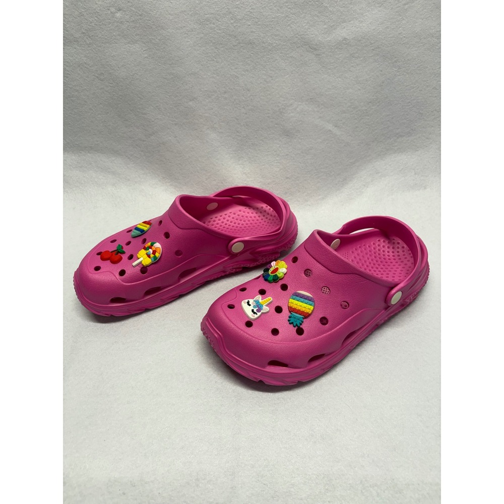 Pink Foam Clogs with Charms Womens Size 8 Mens 6 J6 Slip On Sandals Pink - Picture 2 of 9